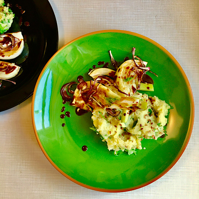 VEGAN MASH WITH GRILLED FENNEL & MUSTARD SAUCE