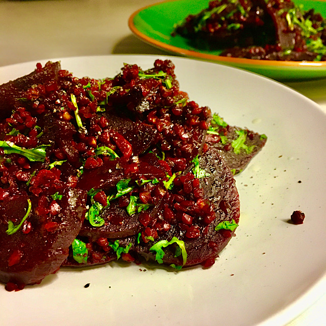 VEGAN BAKED BEETROOT SALAD WITH BUCKWHEAT & SOUP