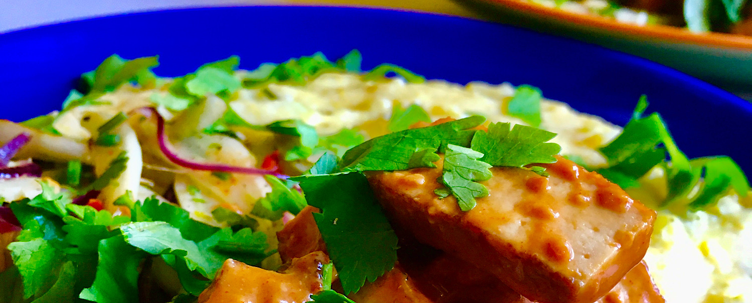 VEGAN POLENTA WITH FENNEL & MARINATED TOFU