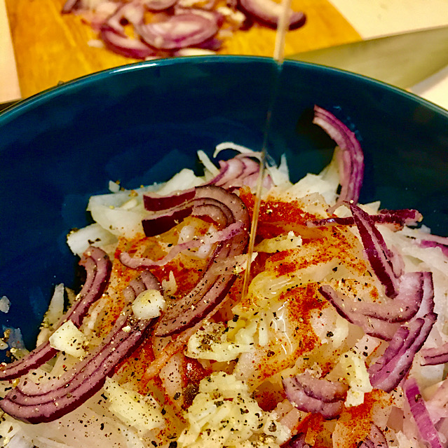 VEGAN SWEET POTATO WITH SUGARED BRUSSELS SPROUTS & RADISH