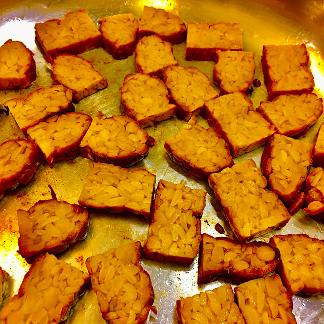 VEGAN CELERY ROOT MASH WITH ZUCCHINI SALAD & TEMPEH