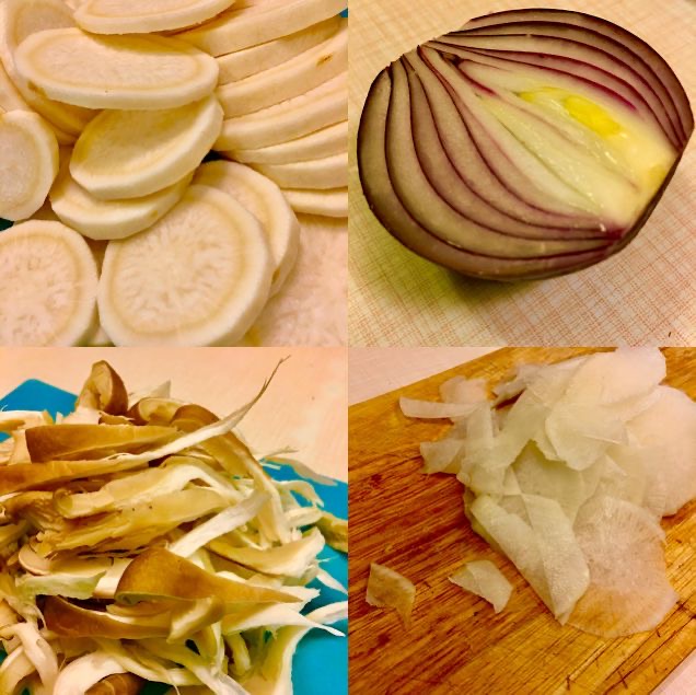 VEGAN PARSLEY ROOT MASH WITH OYSTER MUSHROOMS & RADISH SALAD