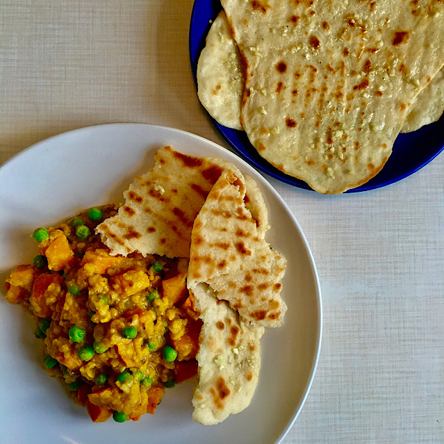 VEGAN NAAN BREAD WITH LENTILS & PUMPKIN